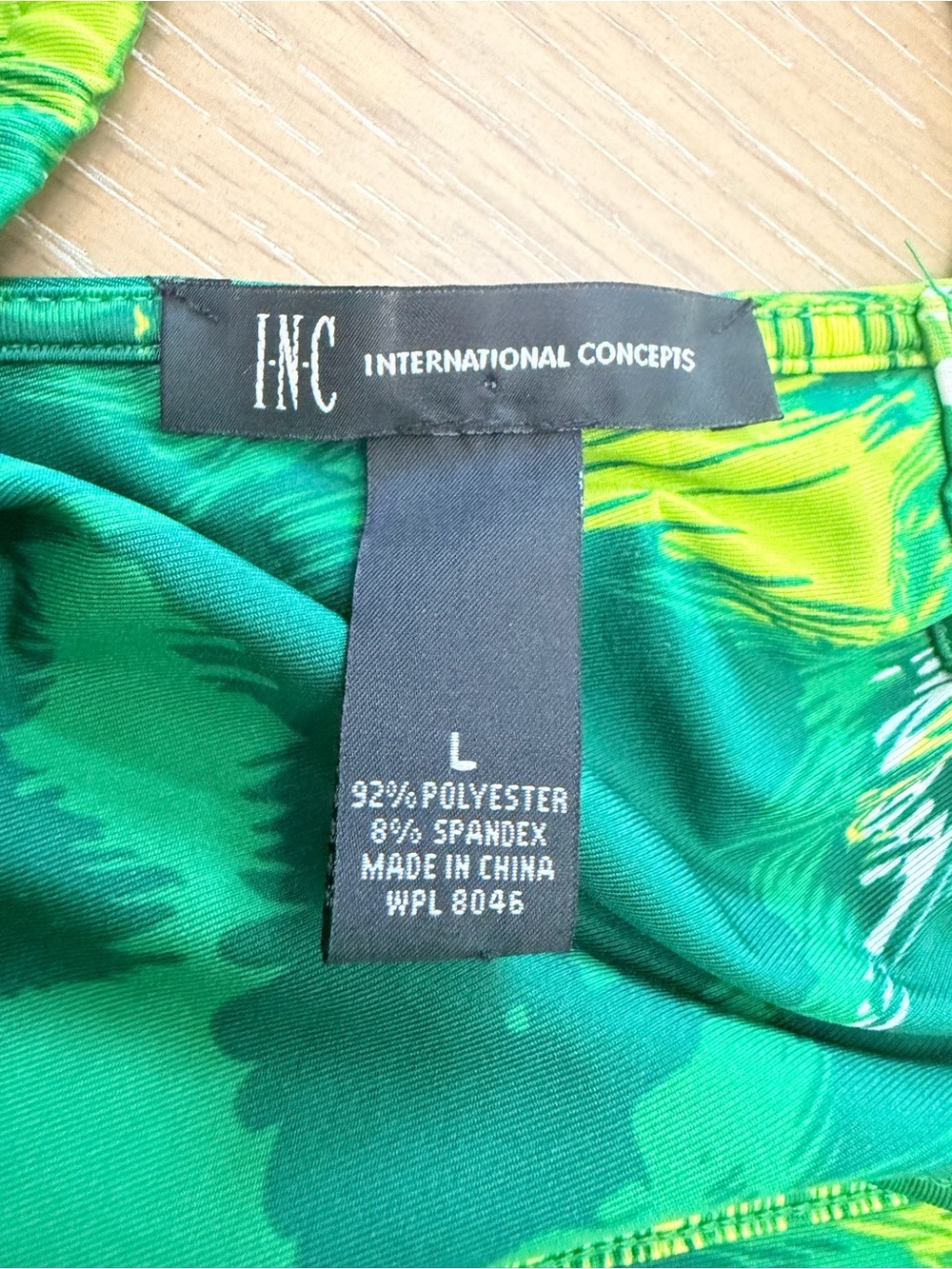 INC International Concepts Green and Yellow Tie-Dye Midi Dress - Picture 7 of 7